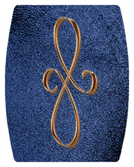 DAREC 601 CP SH BL Copper Scroll Shimmer Blue Background